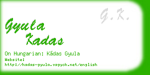 gyula kadas business card