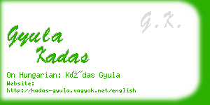 gyula kadas business card